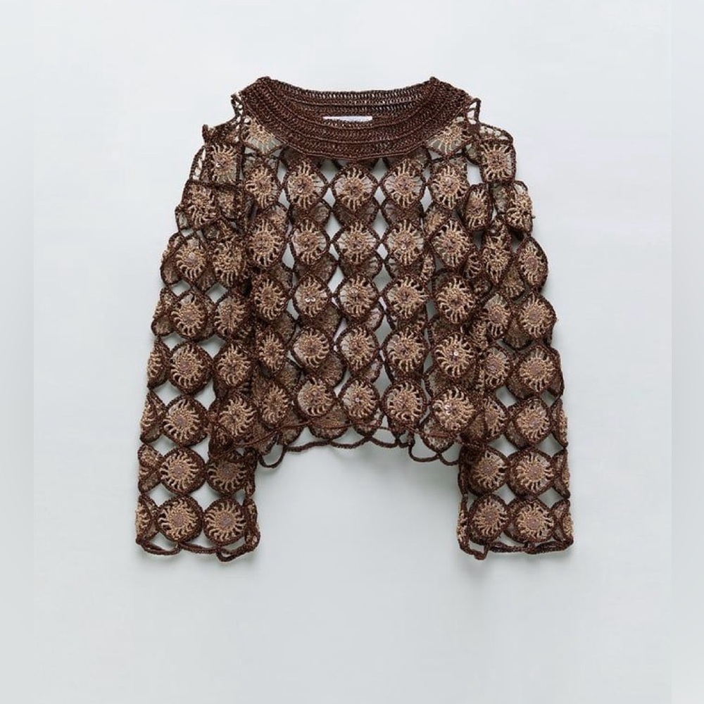 New Zara limited edition Crochet Openwork Sweater